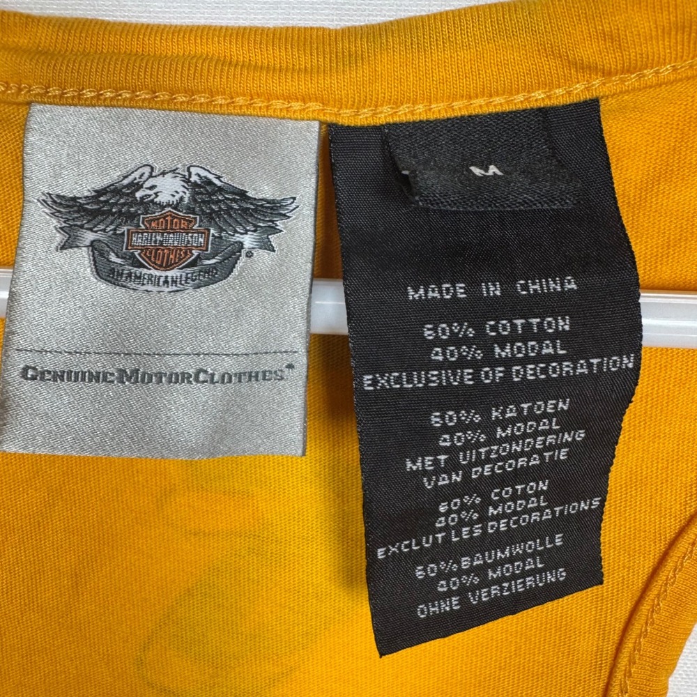 Harley Davidson Womens‎ Orange Sugar Skull Grommet Racerback Tank Top Medium - Picture 4 of 8